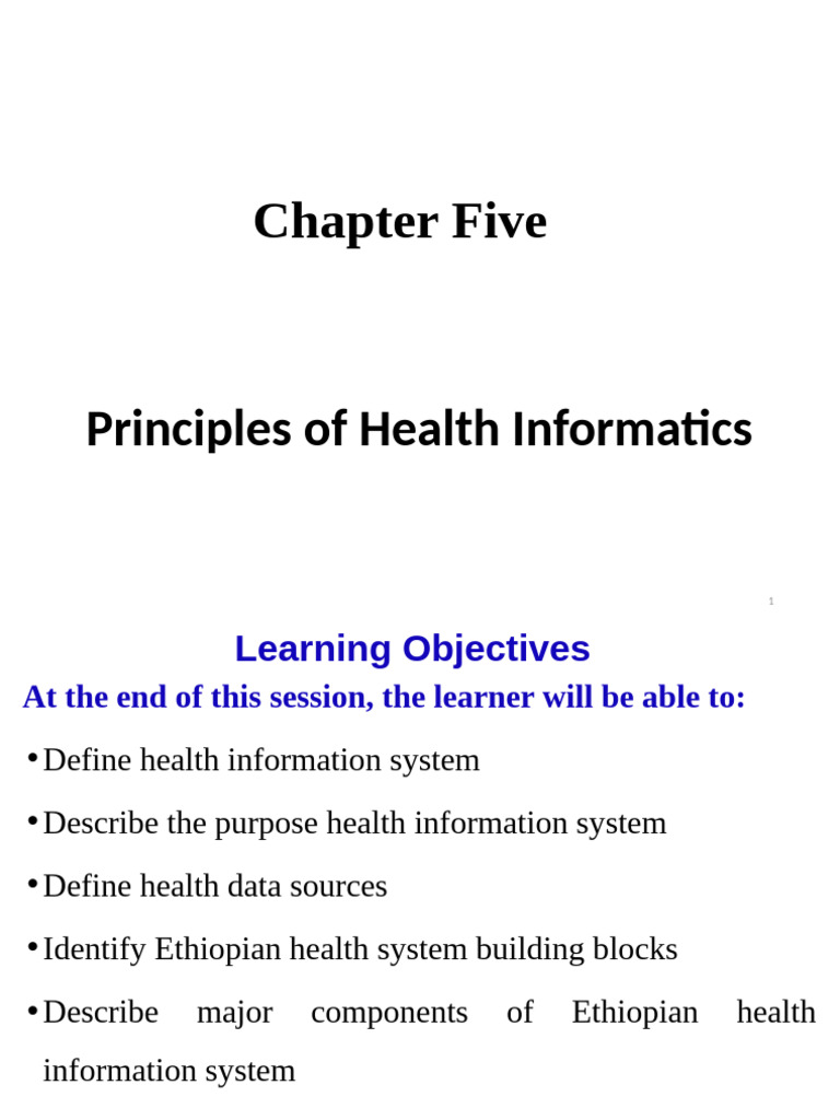 Health Informatics Principles in Ethiopia | PDF | Health Informatics ...