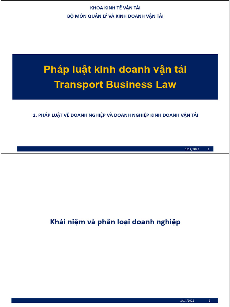 02 - Chuong 2 - Phap Luat Ve Doanh Nghiep Van Tai | PDF
