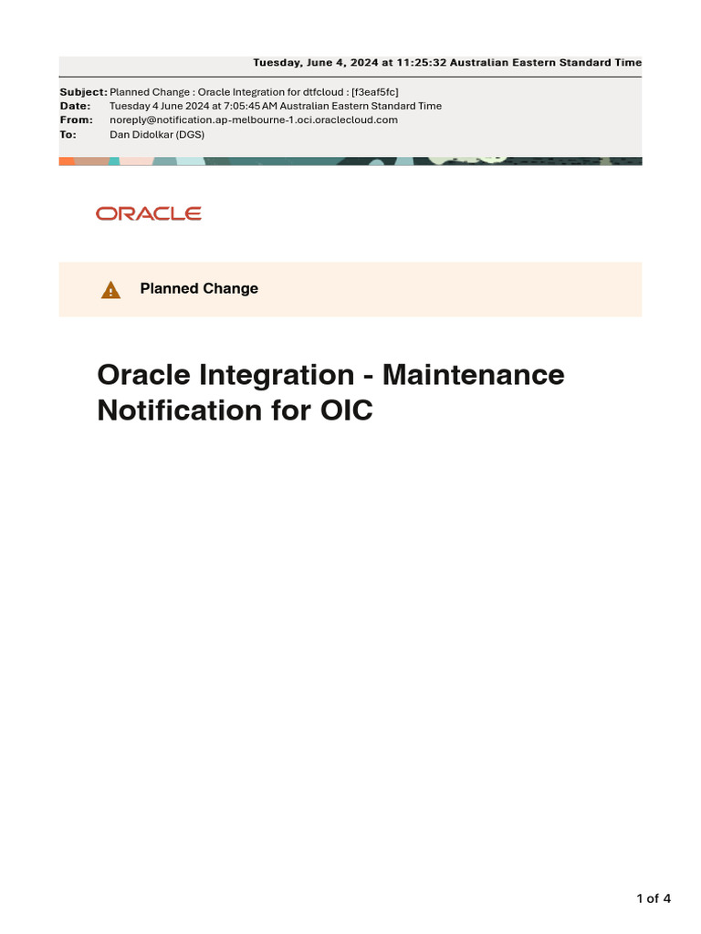 Oracle Integration Maintenance Update | PDF | Information Technology ...
