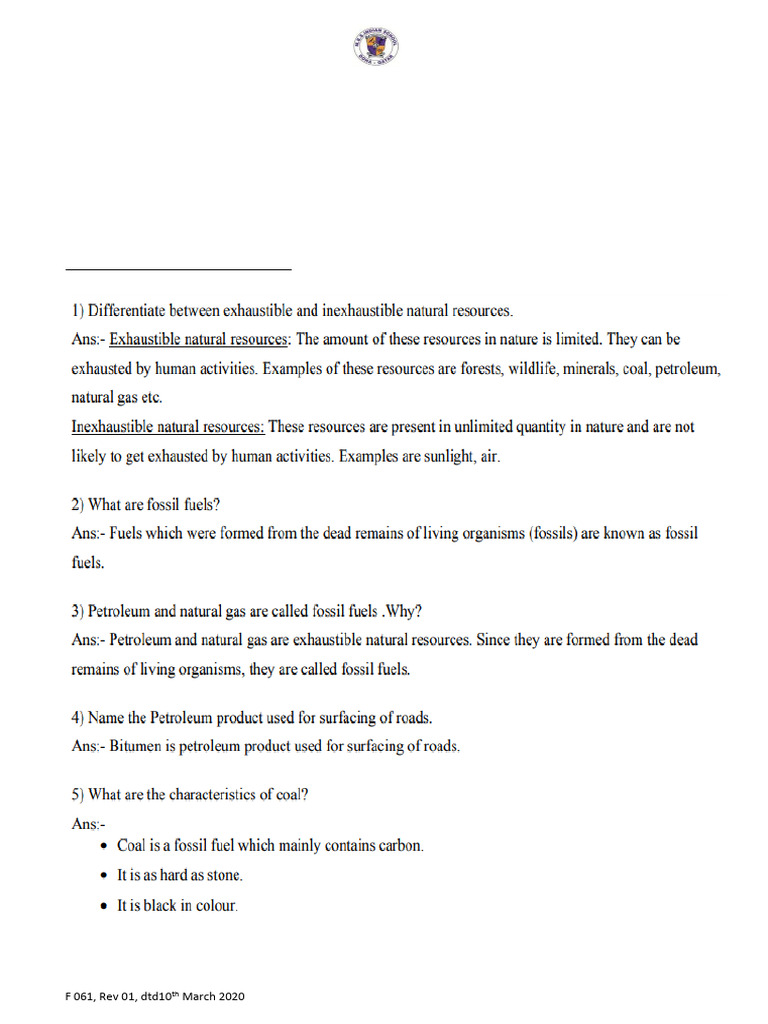Chemistry Notes: Coal and Petroleum | PDF