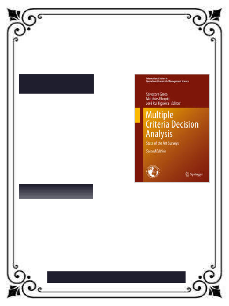 Multiple Criteria Decision Analysis State of The Art Surveys 2nd ...