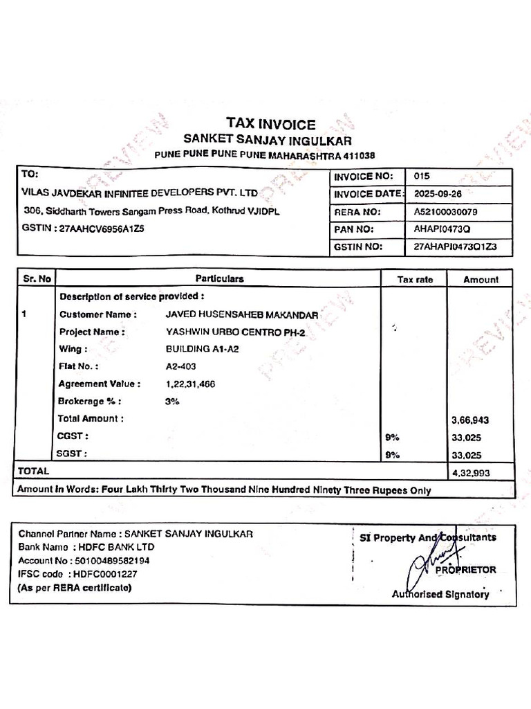 VJ 15 Invoice | PDF