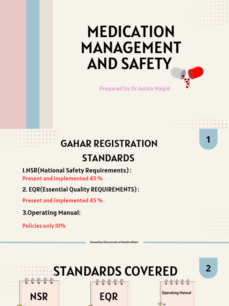 Medication Management and Safety Standards | PDF | Regulatory ...