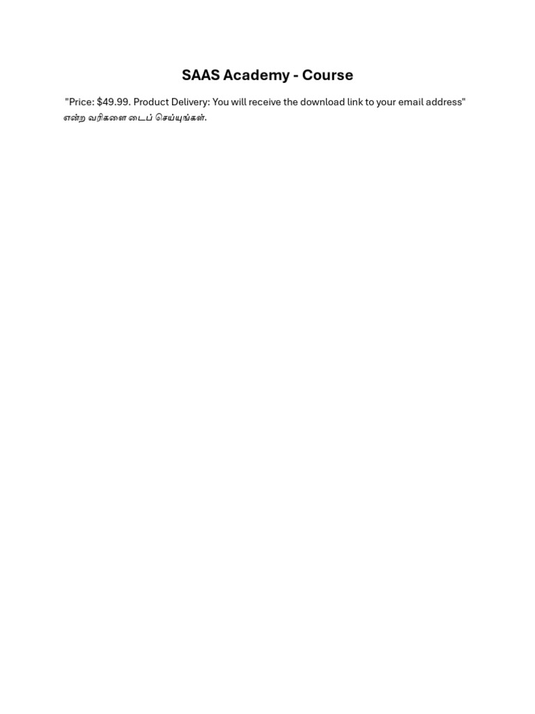 SAAS Academy Course Details | PDF