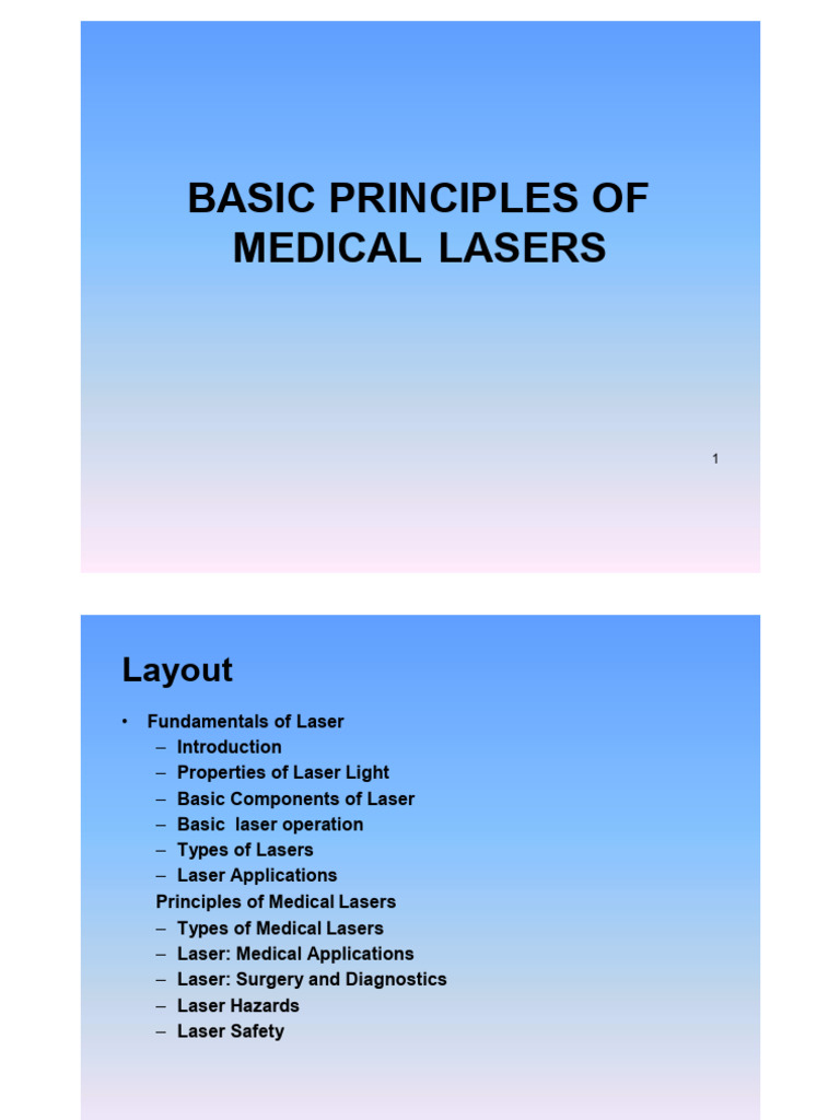 Medical Laser Principles Explained | PDF | Laser | Light