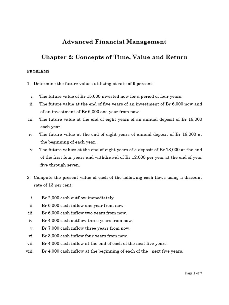 Time Value of Money Problems and Solutions | PDF