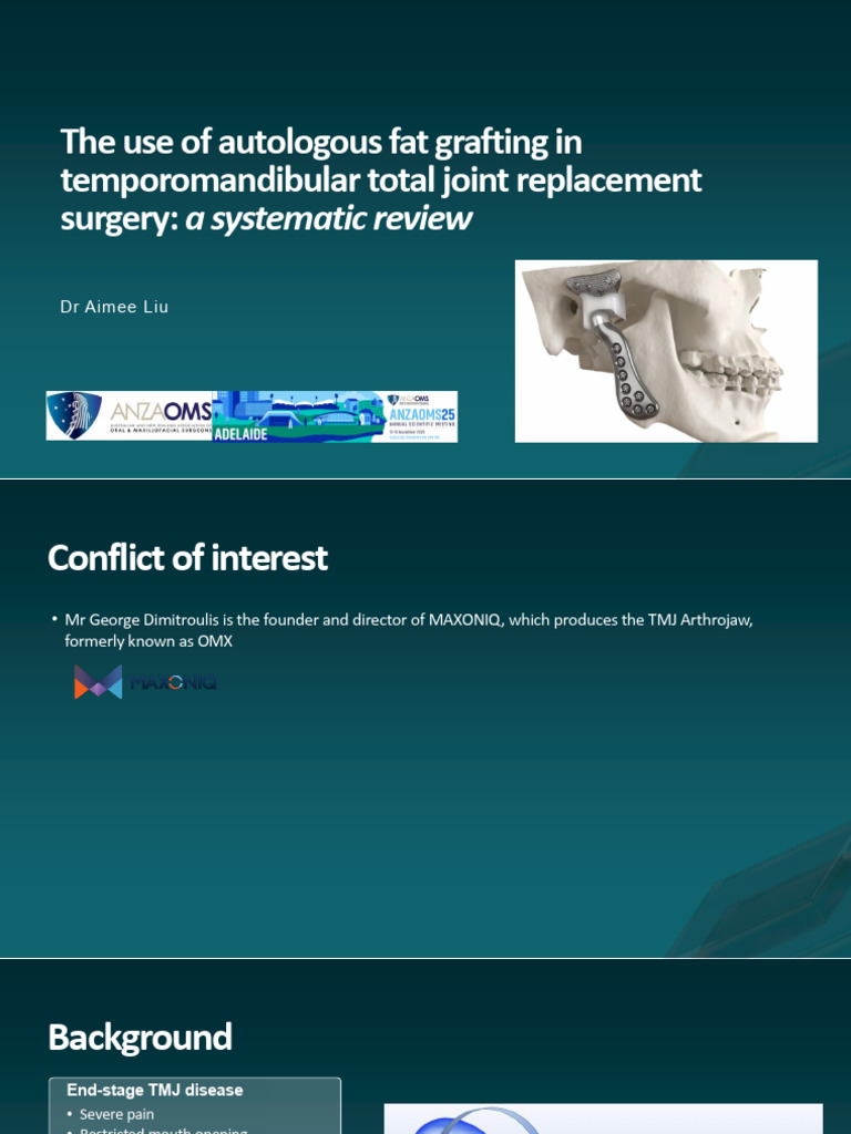 Autologous Fat Grafting in TMJ Surgery | PDF | Prosthesis | Surgery