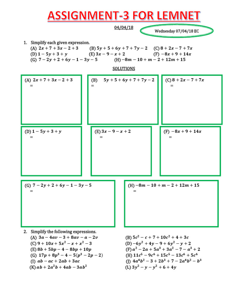 ASSIGNMENT 3 LinearExpression | PDF