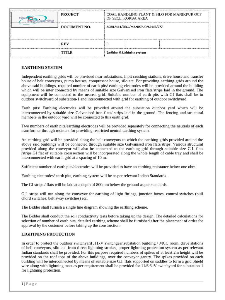 Earthing and Lightning Protection System | PDF | Electrical Conductor ...