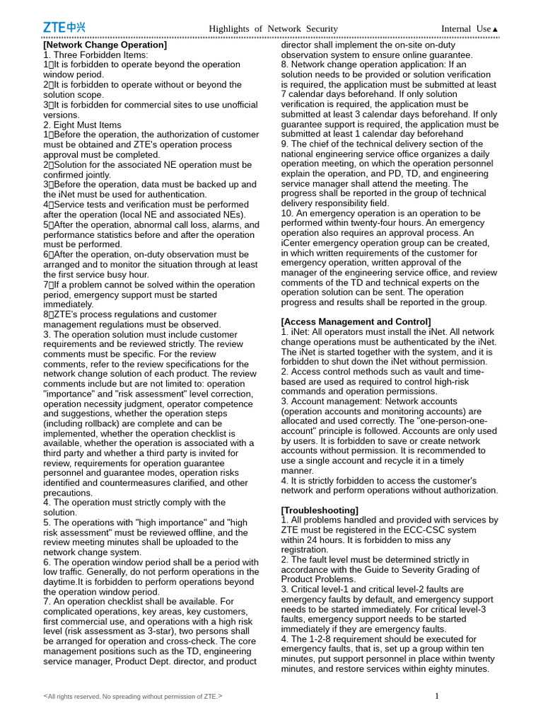 Network Security Operation Guidelines | PDF