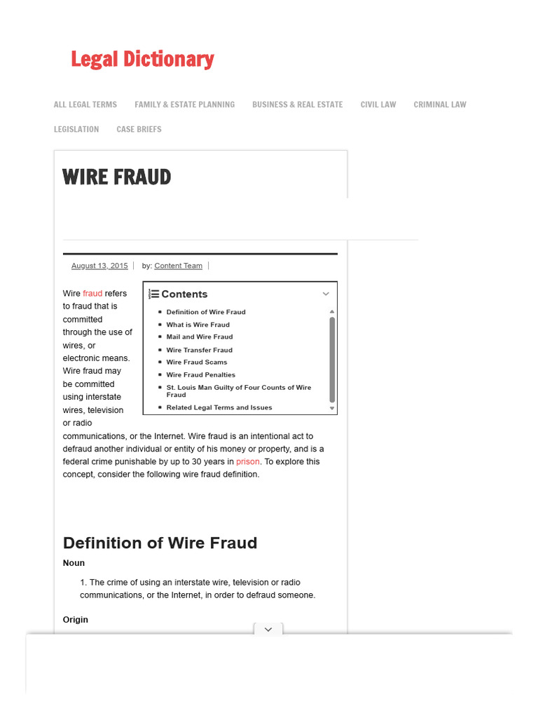 Understanding Wire Fraud Laws | PDF | Fraud | Mail And Wire Fraud