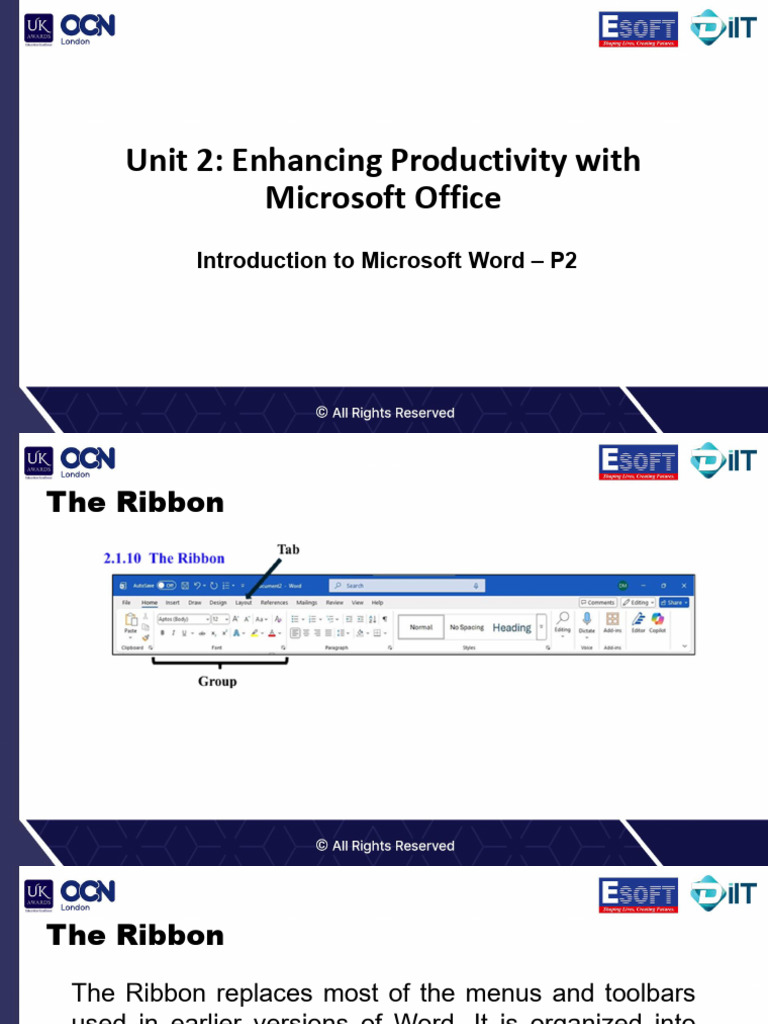 Microsoft Word Interface and Editing Tools | PDF | Microsoft Word ...