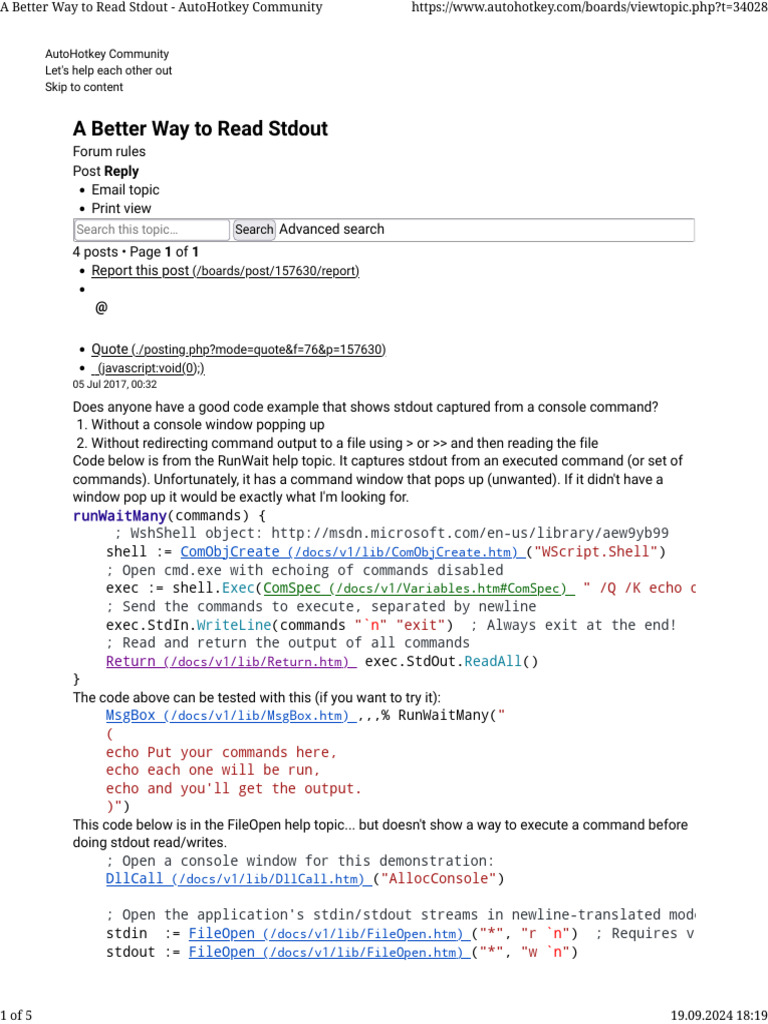 Capture Stdout in AutoHotkey | PDF | Command Line Interface | Computer ...