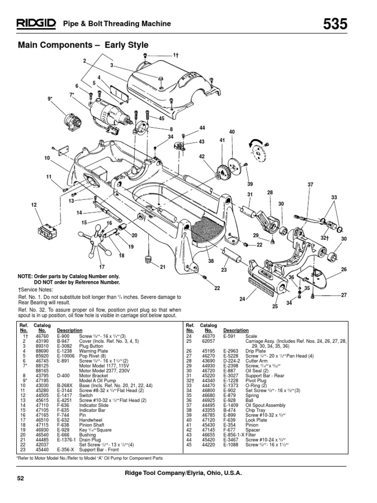 Ridgid 535 Pipe Threader Parts Manual | PDF | Home & Garden | Computers