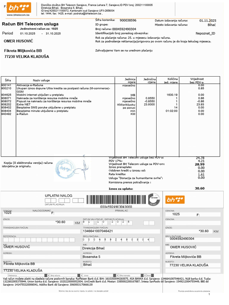 Račun 900038596 10 2025 | PDF
