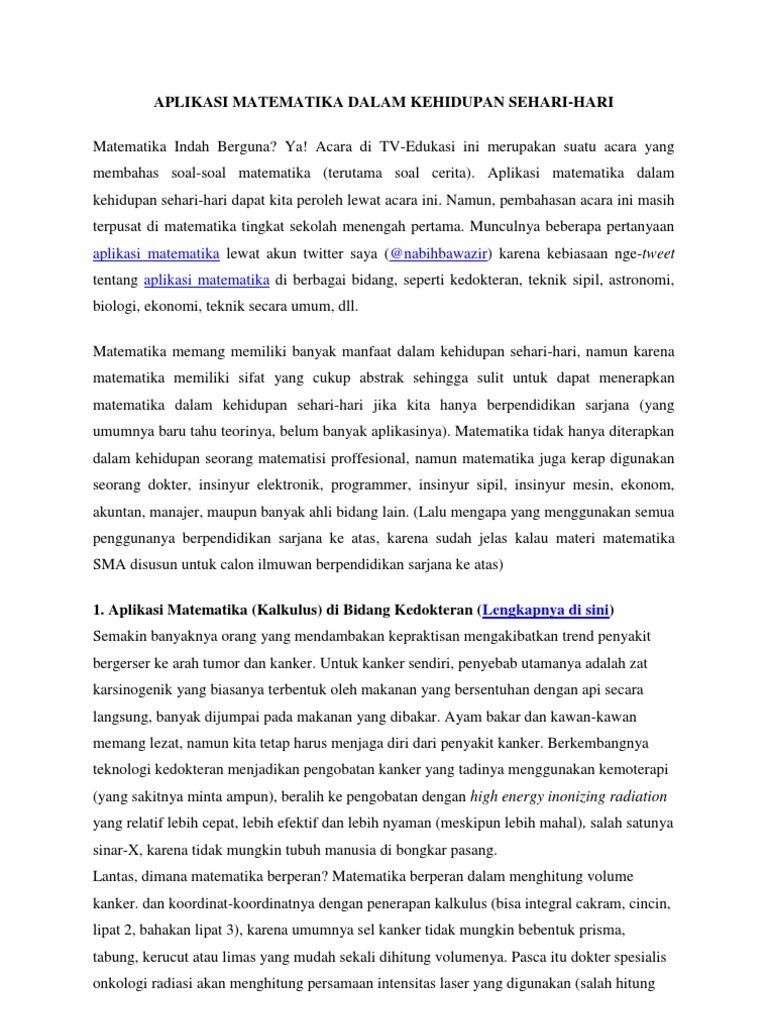Contoh Latihan Soal: Soal Matematika Kehidupan Sehari Hari
