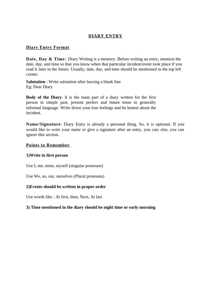 How to Write a Diary Entry | PDF | Linguistics