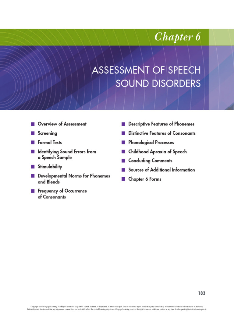 Speech Sound Disorder Assessment Guide | PDF | Speech | Phonology