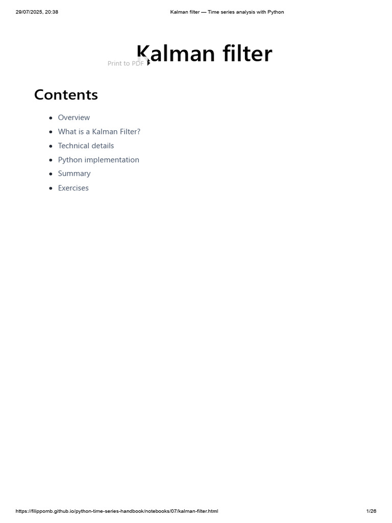 Understanding the Kalman Filter Basics | PDF | Kalman Filter | Applied ...