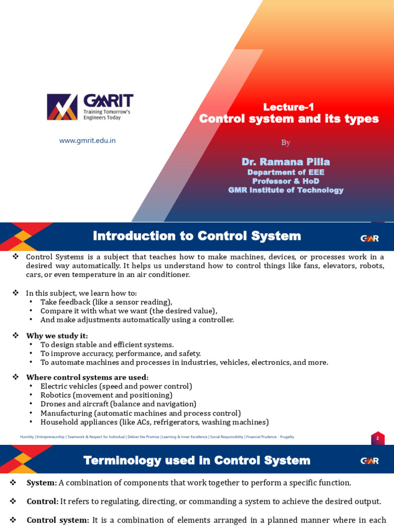 Introduction to Control Systems Basics | PDF | Feedback | Control Theory