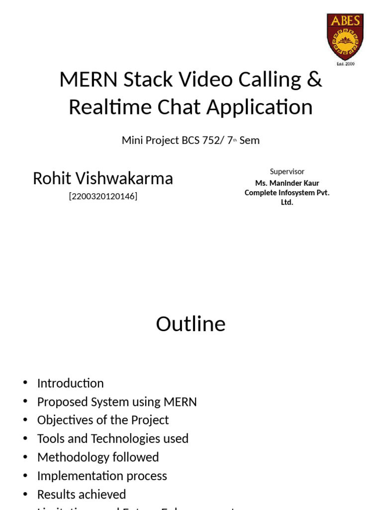 MERN Stack Video Calling & Realtime Chat Application: Rohit Vishwakarma ...
