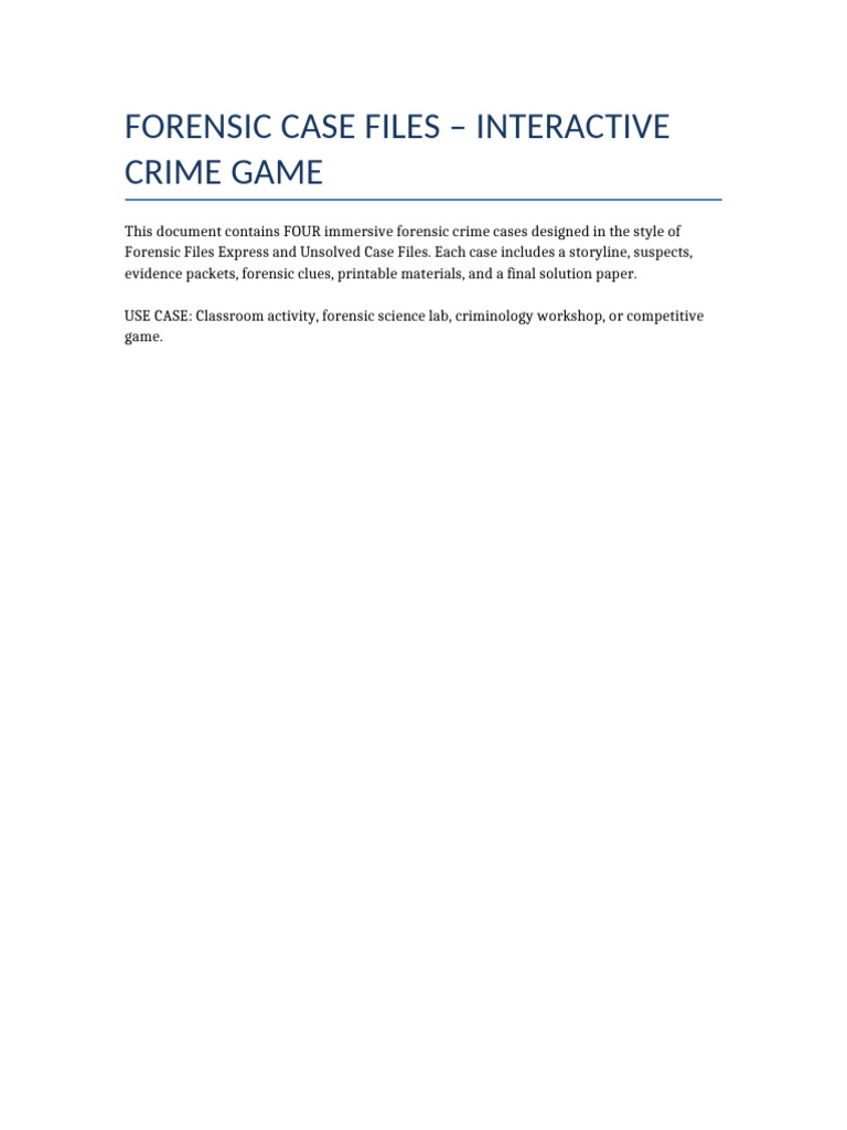 Forensic Case File Example