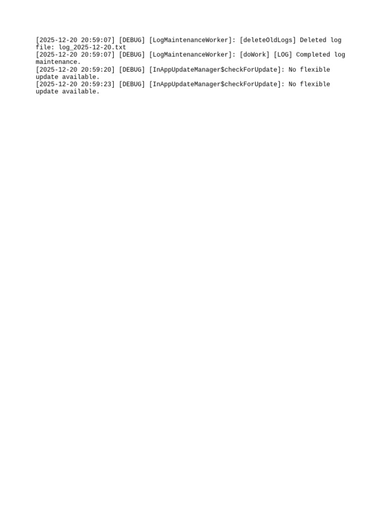 Log - 2025 12 20 | PDF