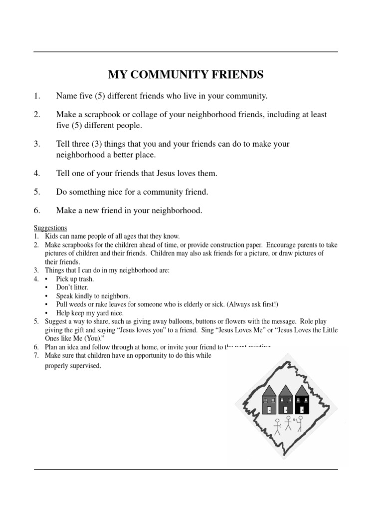Building Community Friendships Activities | PDF