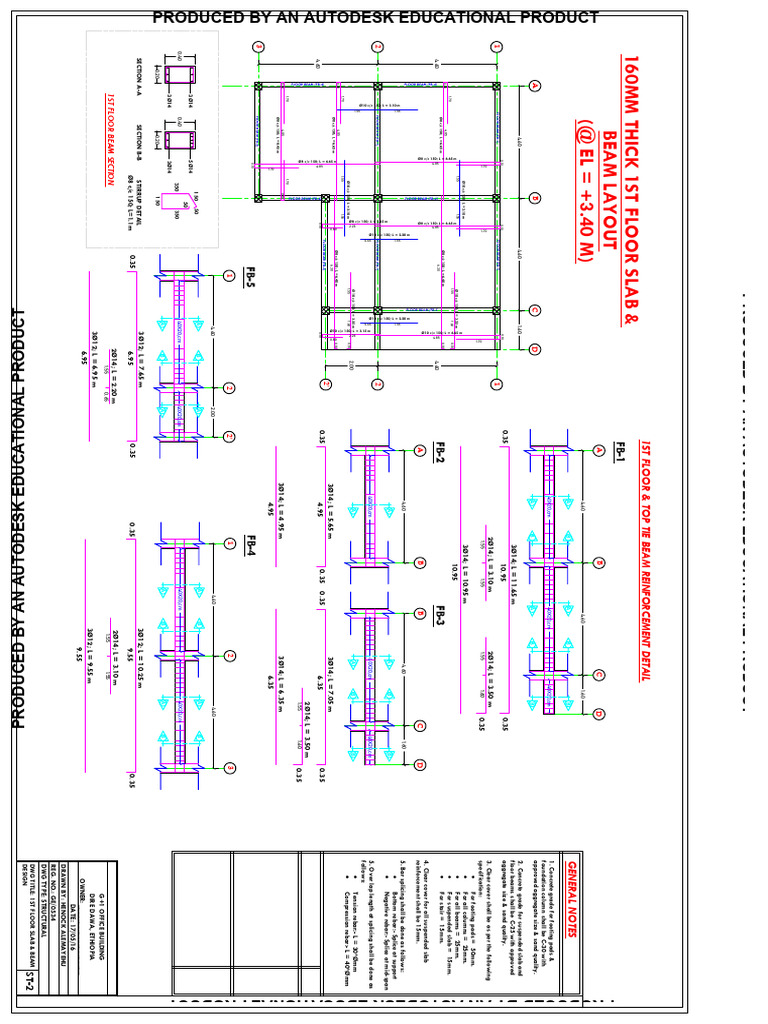 1st Floor Beam Design Details | PDF | Beam (Structure) | Concrete