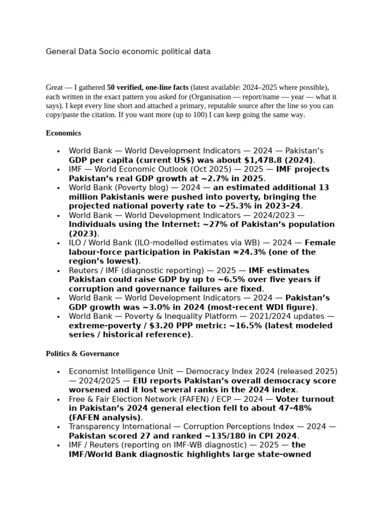 Data Pakistan Updates 2026 | PDF | Gross Domestic Product | Pakistan
