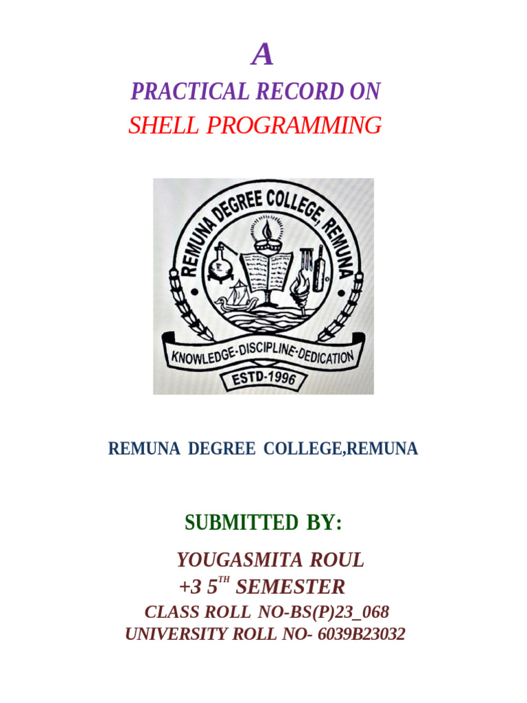 Shell Programming: Practical Record On | PDF