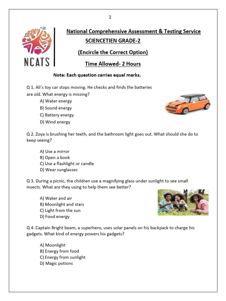 Grade 2 Science Assessment Questions | PDF | Trees | Water