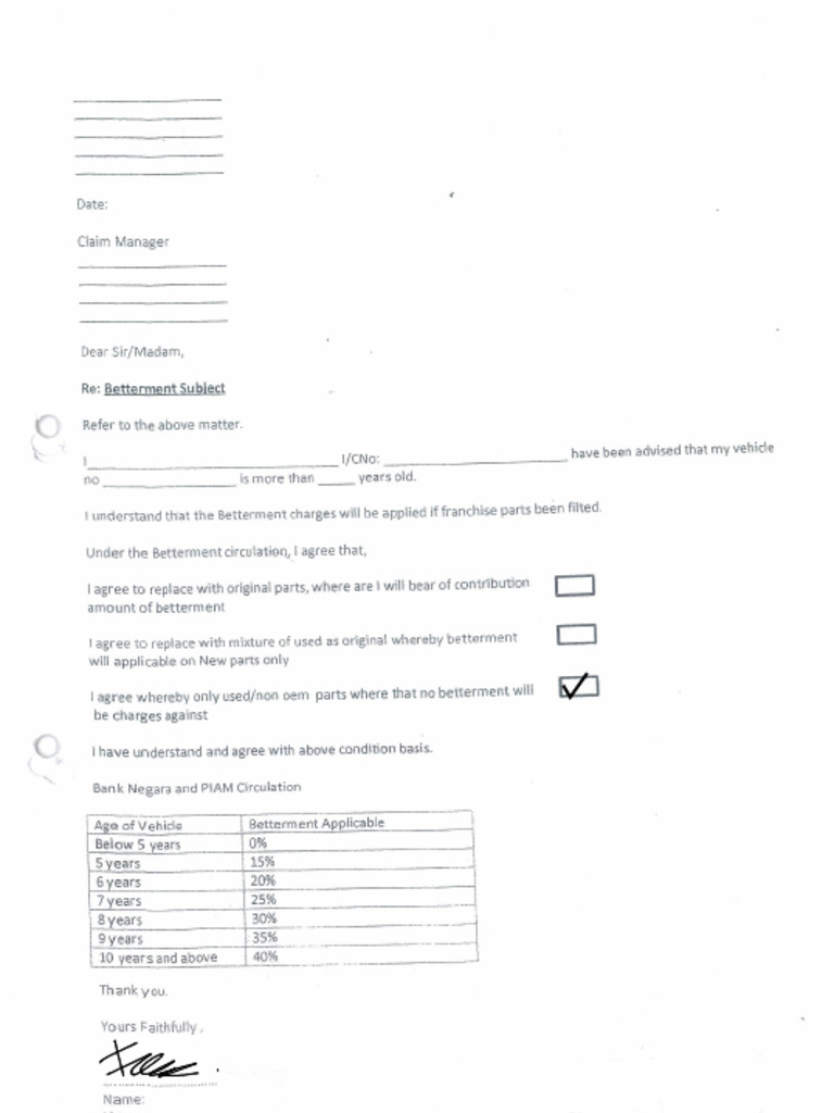 Betterment Form 1 | PDF