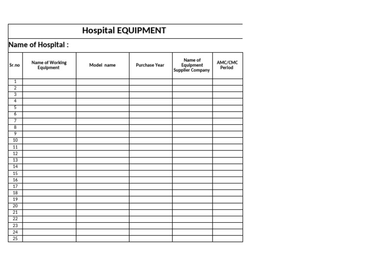 Hospital EQUIPMENT | PDF