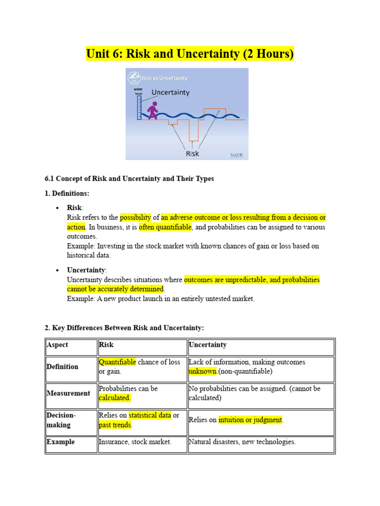 Understanding Risk and Uncertainty | PDF | Risk | Risk Management