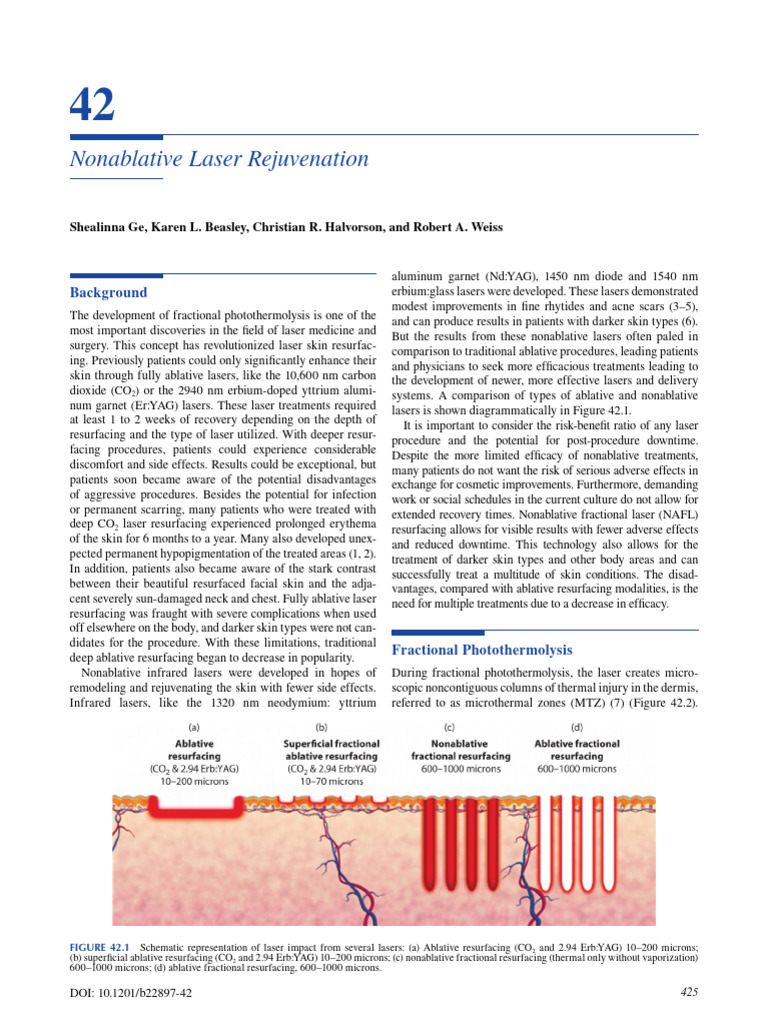 Nonablative Laser Skin Rejuvenation | PDF | Laser | Scar