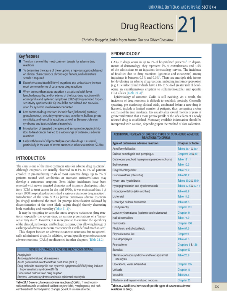 Adverse Cutaneous Drug Reactions Overview | PDF | Diseases And ...