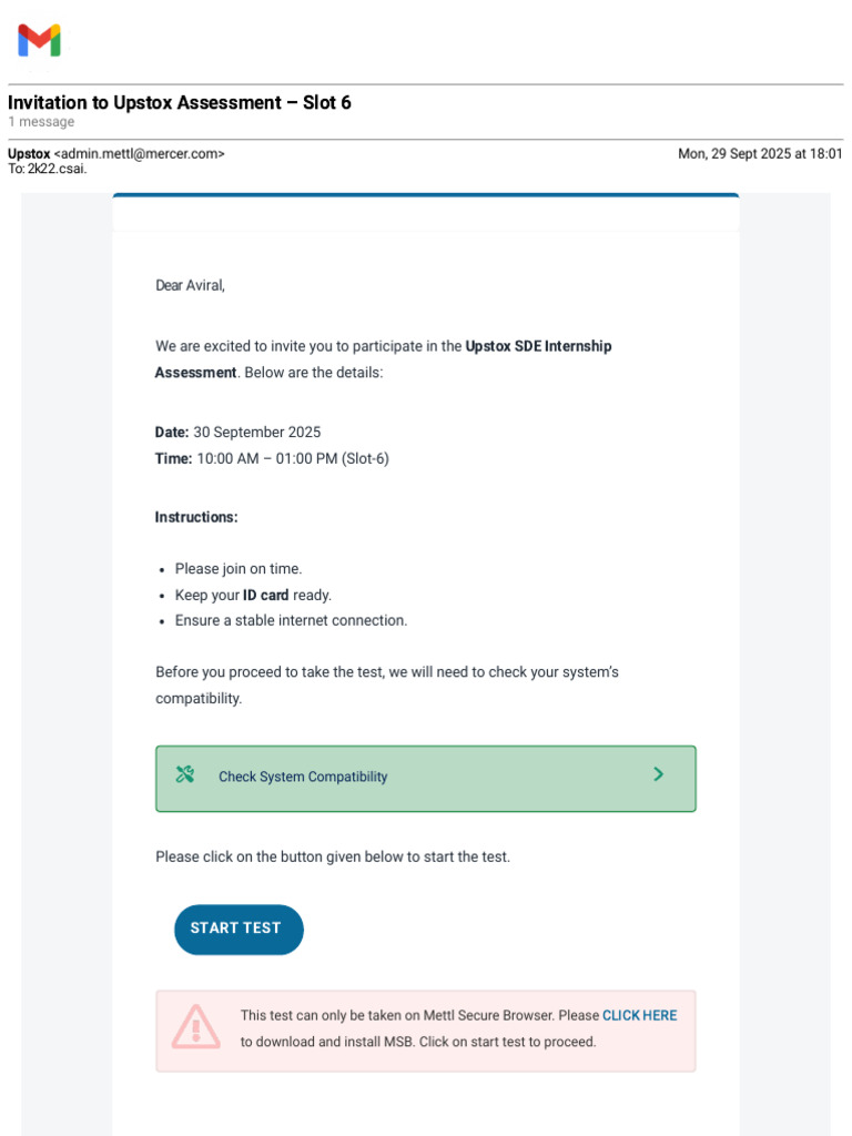 Upstox Assessment | PDF