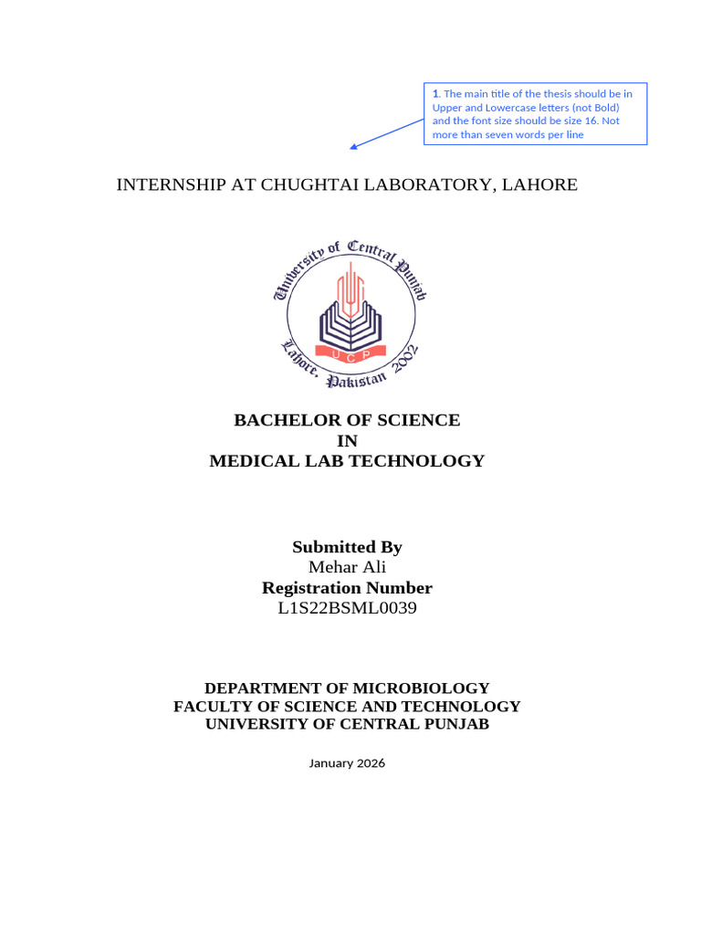 Chughtai Lab Internship Report | PDF | Thesis | Plagiarism
