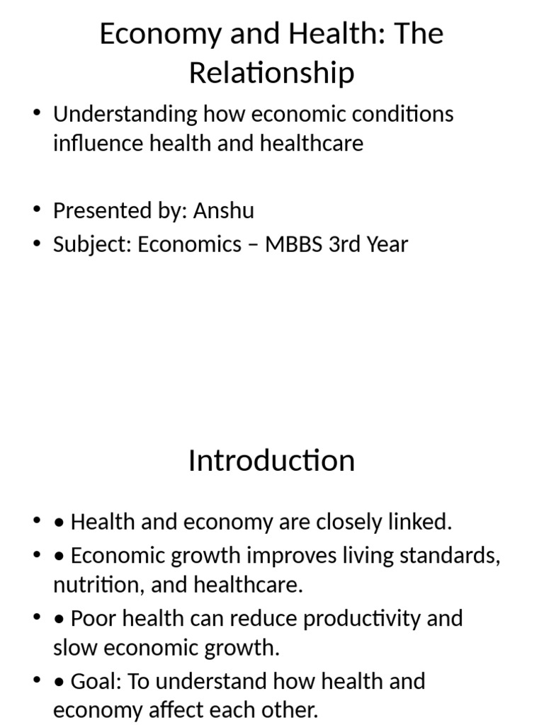 Economic Impact on Health and Wellness | PDF | Economic Growth ...