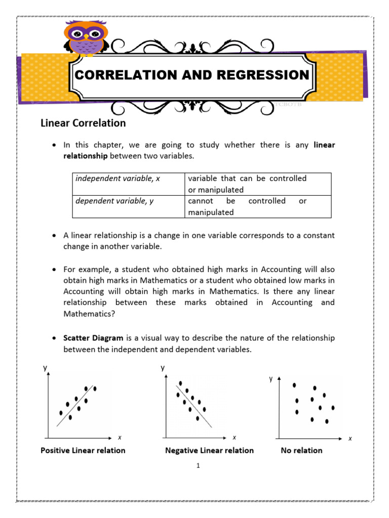 Understanding Linear Correlation and Regression | PDF | Coefficient Of ...
