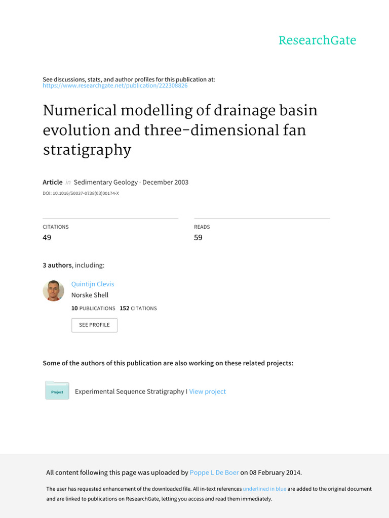 Drainage Basin Evolution Modeling | PDF | Geomorphology | Sediment