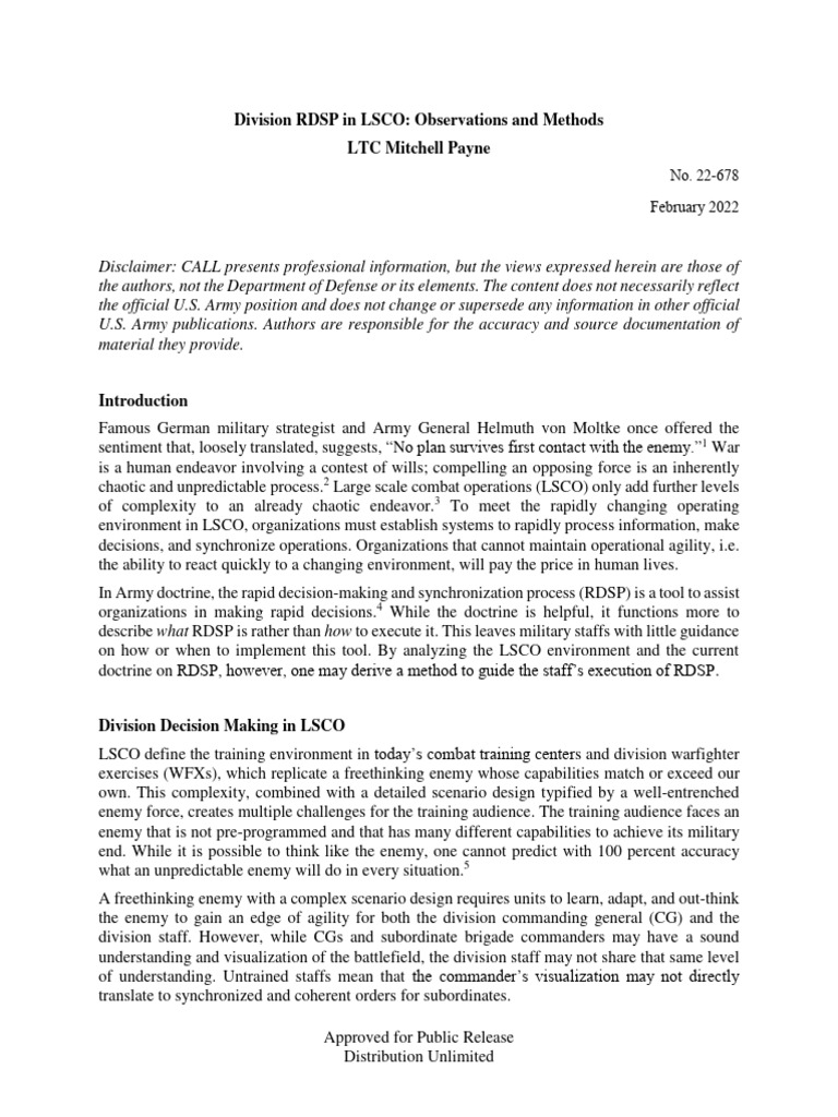 RDSP Methods for LSCO Decision-Making | PDF | Tanks | Risk