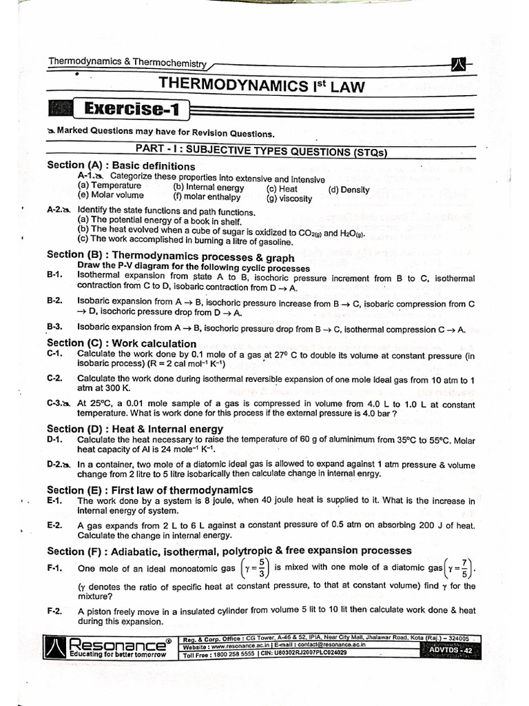Thermo Sheet Question | PDF