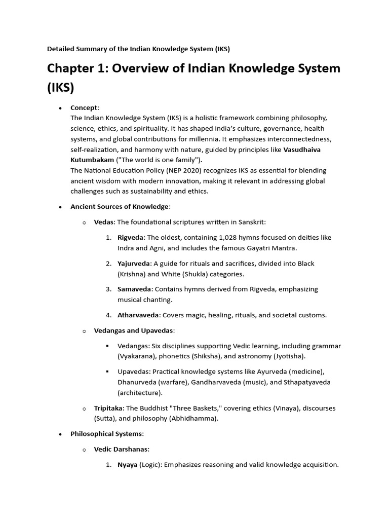 Indian Knowledge System Overview | PDF | Vedas