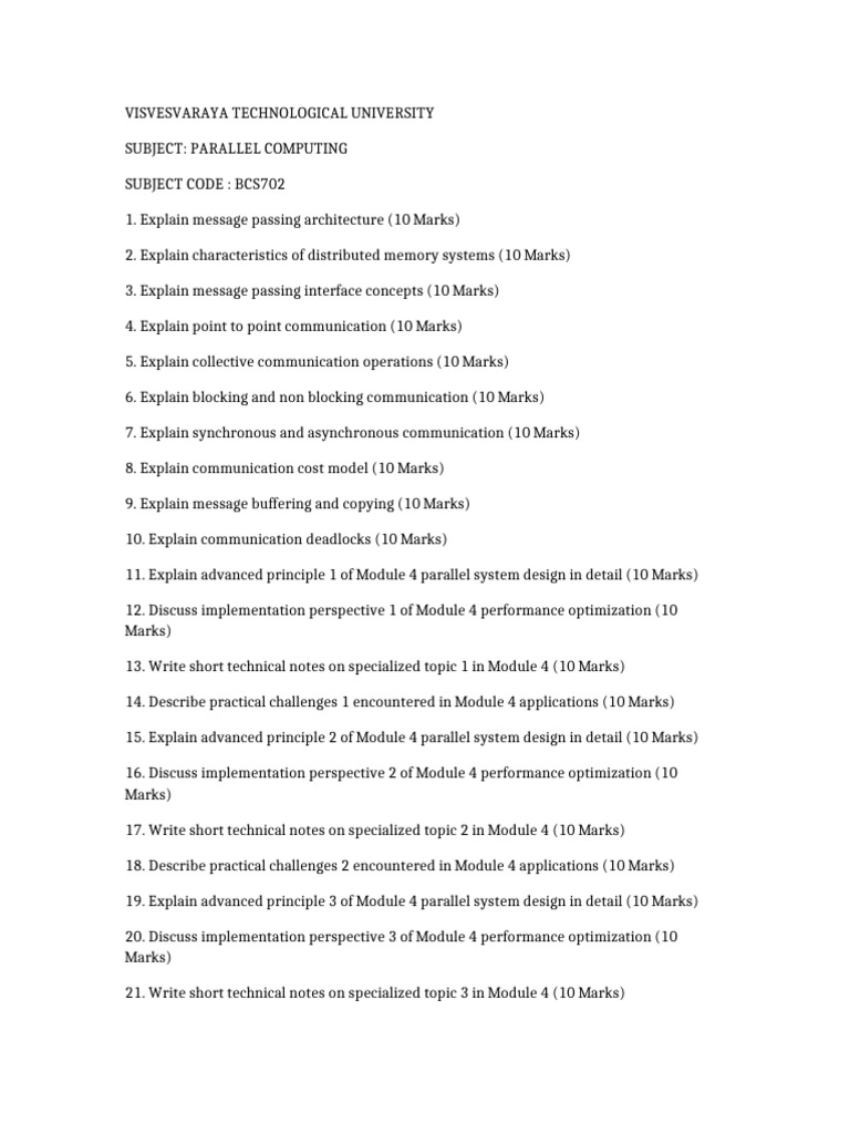 Parallel Computing Course Overview | PDF | Message Passing | Message ...