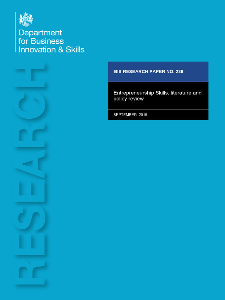 Entrepreneurship Skills (VoR) | PDF | Entrepreneurship | Cognition