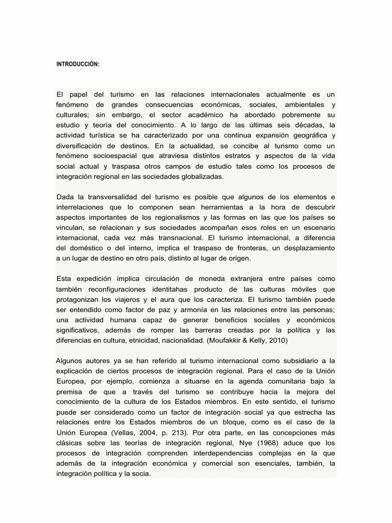 Turismo y su Impacto en la Integración Regional | PDF | Turismo | Teoría