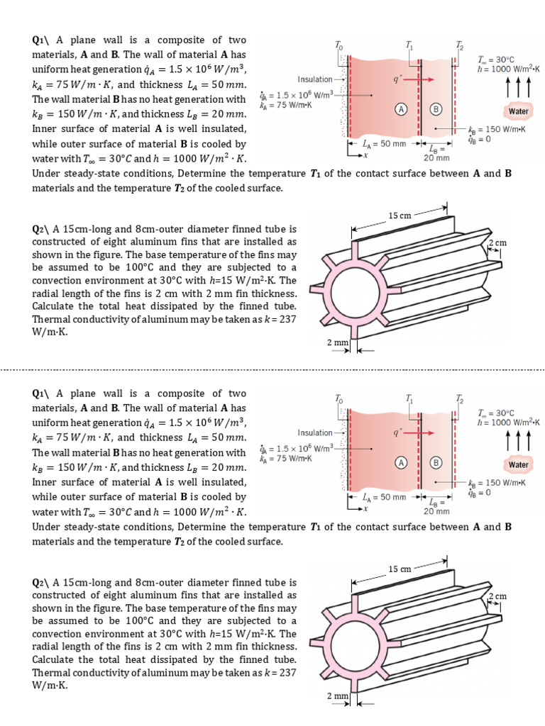 Heat Transfer Analysis of Composite Wall and Finned Tube | PDF