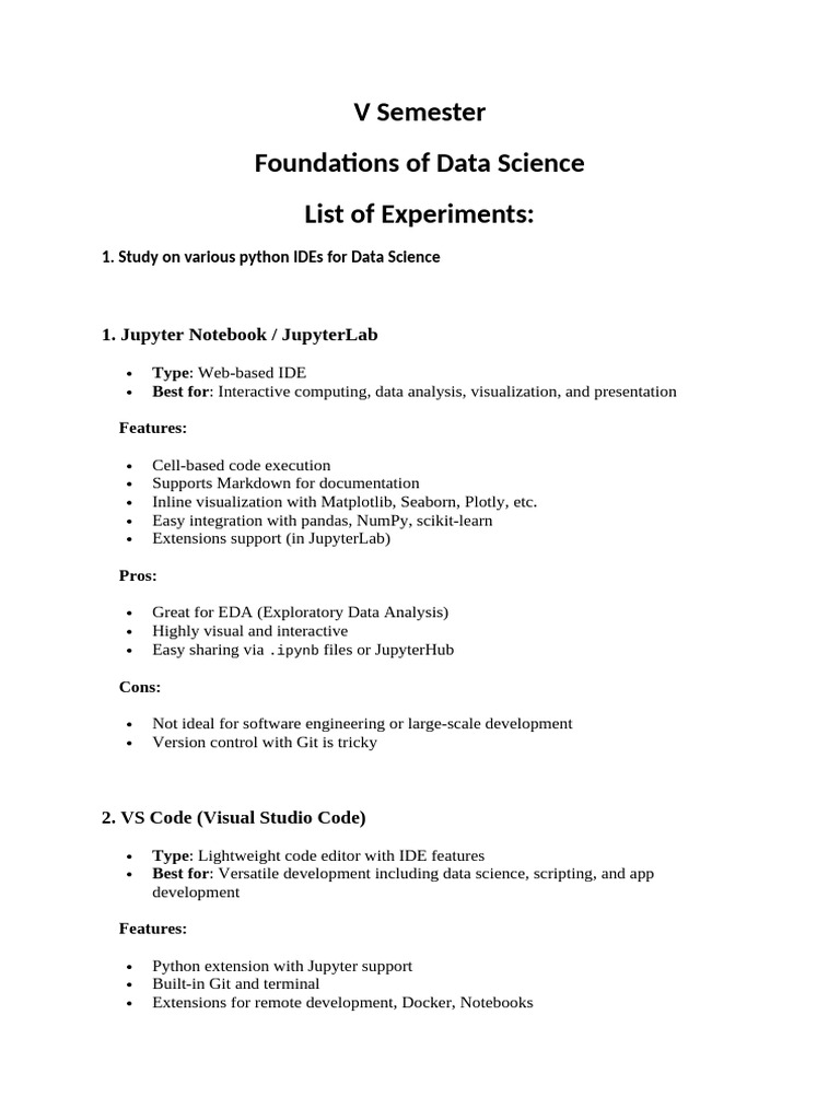 Data Science IDEs and NumPy Basics | PDF | Integrated Development ...